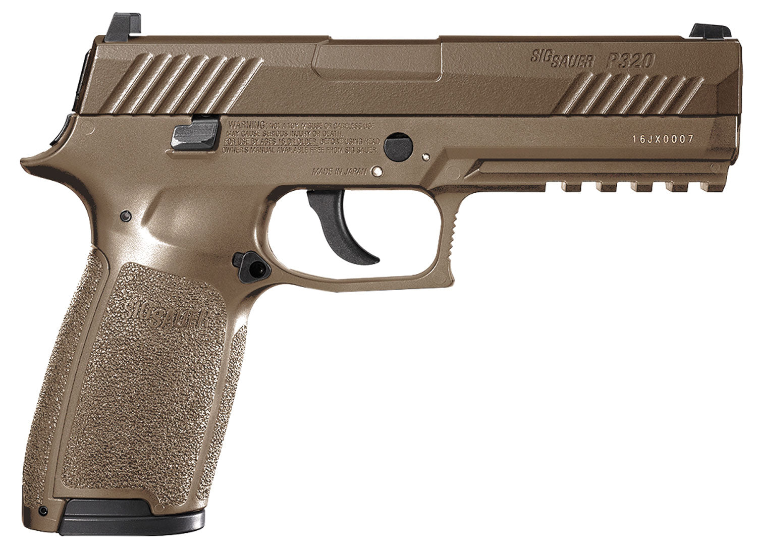 Sig Sauer P320 CO2 Air Pistol .177 Pellet 30+1 8" Coyote Polymer Grips Blowback