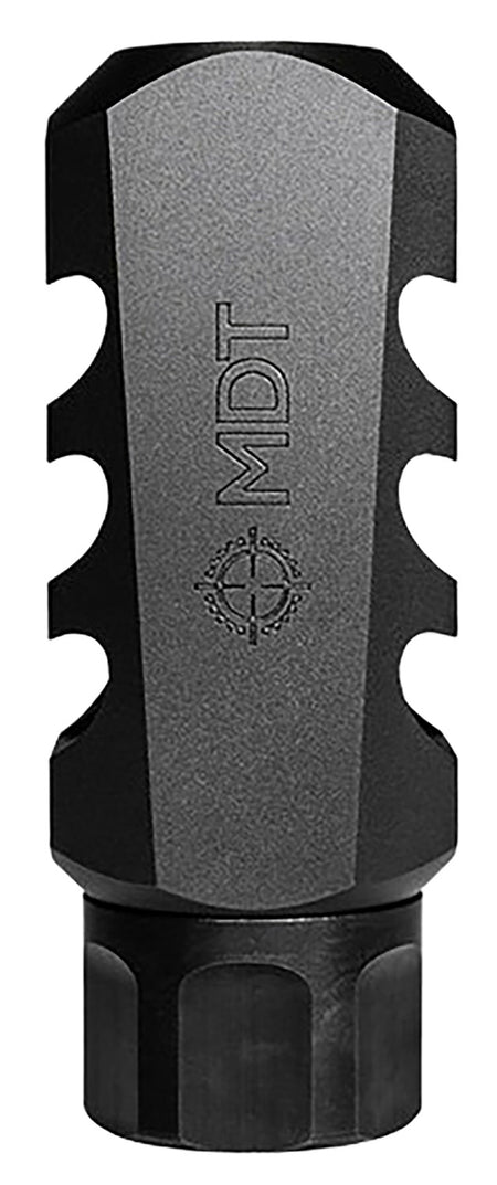 MDT 103516BLK Elite Muzzle Brake 30 Cal 7.62mm Black Steel 3 Port 5/8"-24 tpi