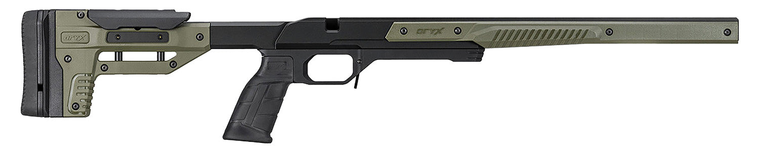 MDT Oryx Chassis OD Green/Black Aluminum with Adj. Cheekrest for Short Action Savage Axis