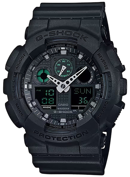 G-Shock GA100MB1ACR Tactical Matte Black Analog-Digital Watch Stainless Bezel
