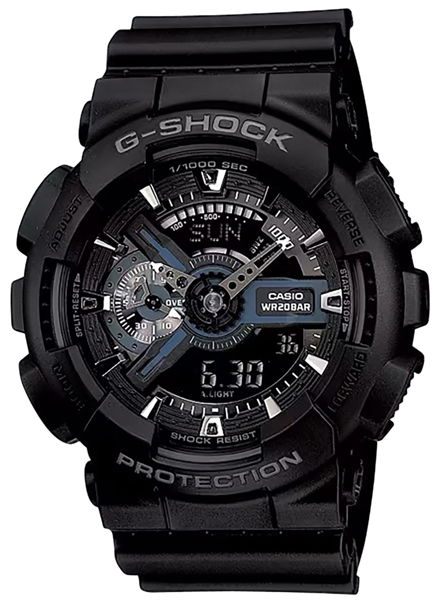 G-Shock GA1101BCR Tactical Black Analog-Digital Watch Stainless Steel Bezel