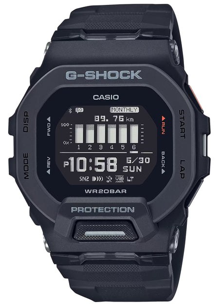 G-Shock GBD2001 Tactical Black Square Training Watch Stainless Steel Bezel