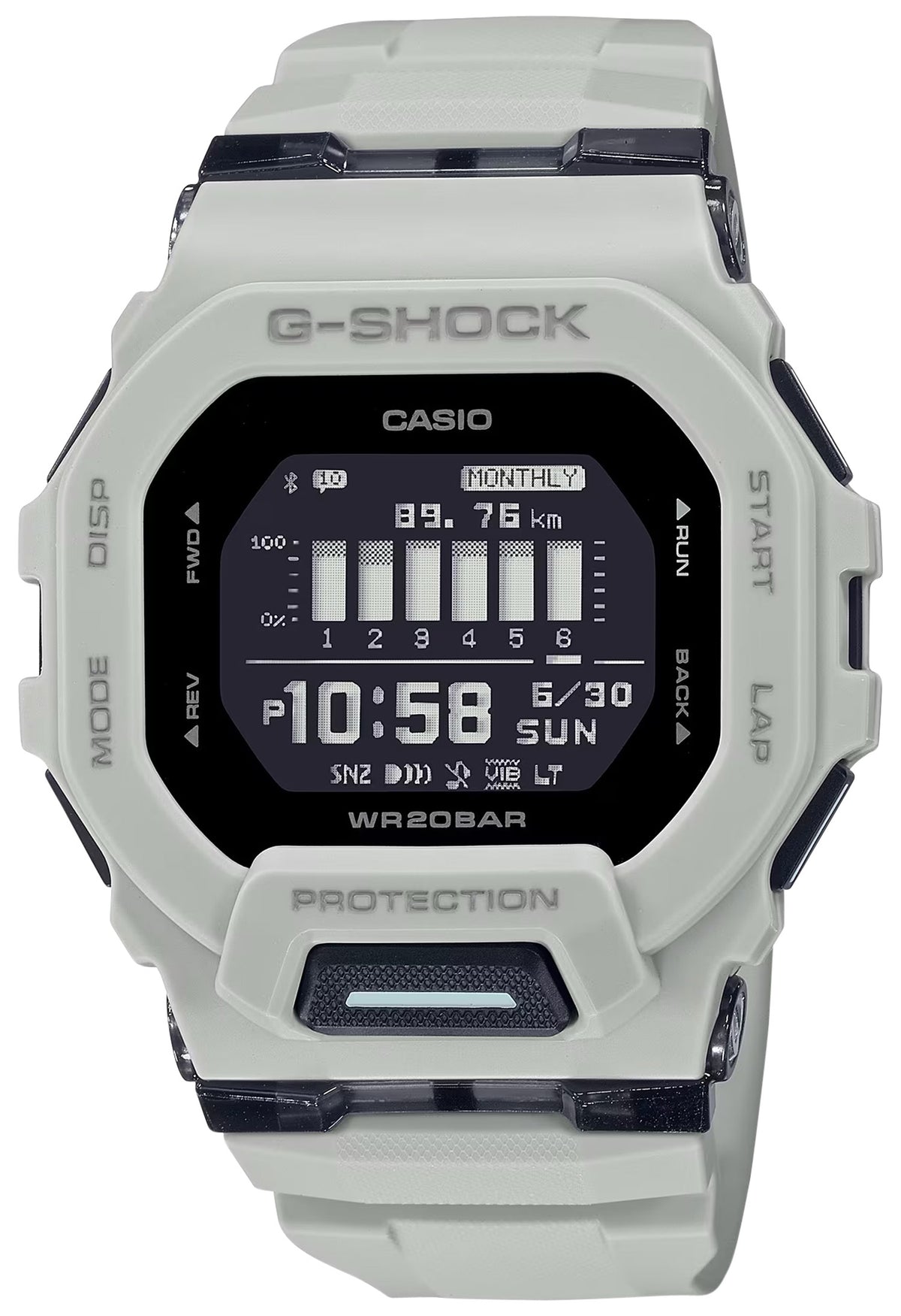 G-Shock GBD200UU9 Tactical White Fitness Training Watch Stainless Steel Bezel