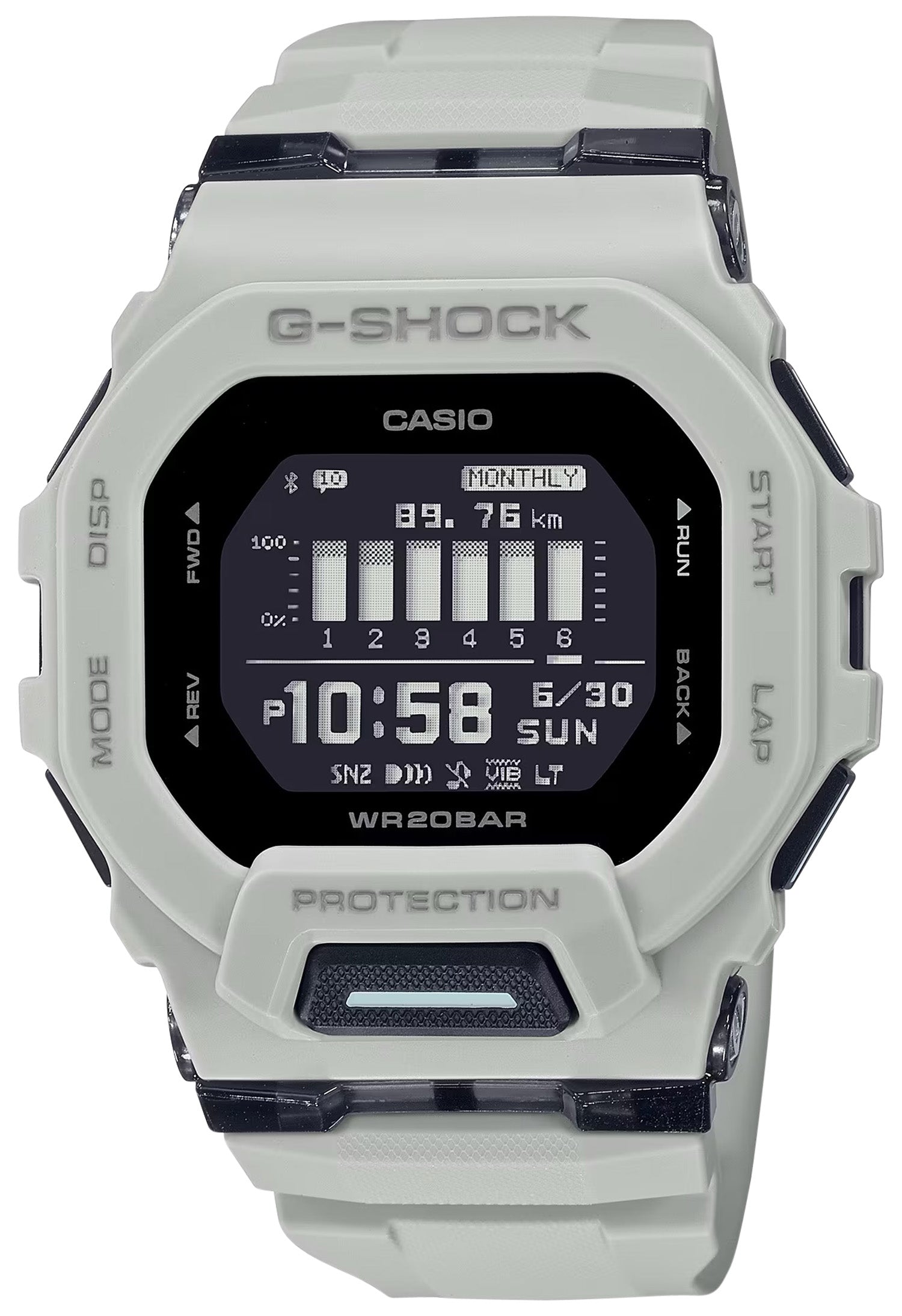 G-Shock GBD200UU9 Tactical White Fitness Training Watch Stainless Steel Bezel