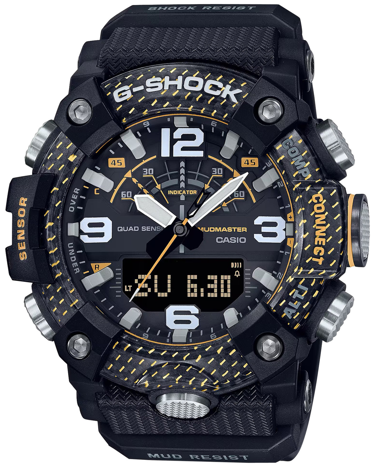 G-Shock MudMaster GGB100Y1 Carbon Case Compass Watch Black/Yellow 145-215mm
