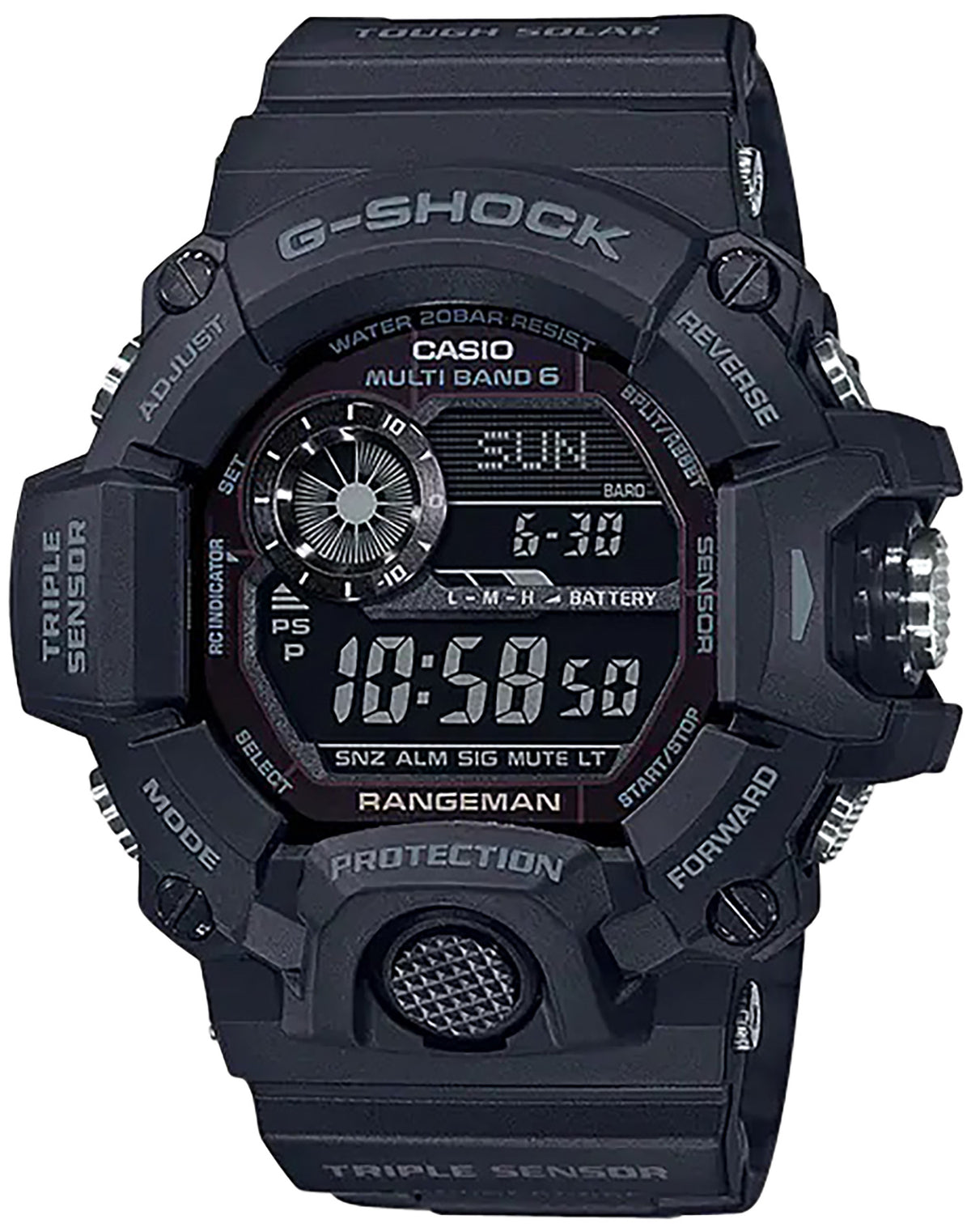 G-Shock Rangeman GW94001B Triple Sensor Compass Watch Blackout 145-215mm