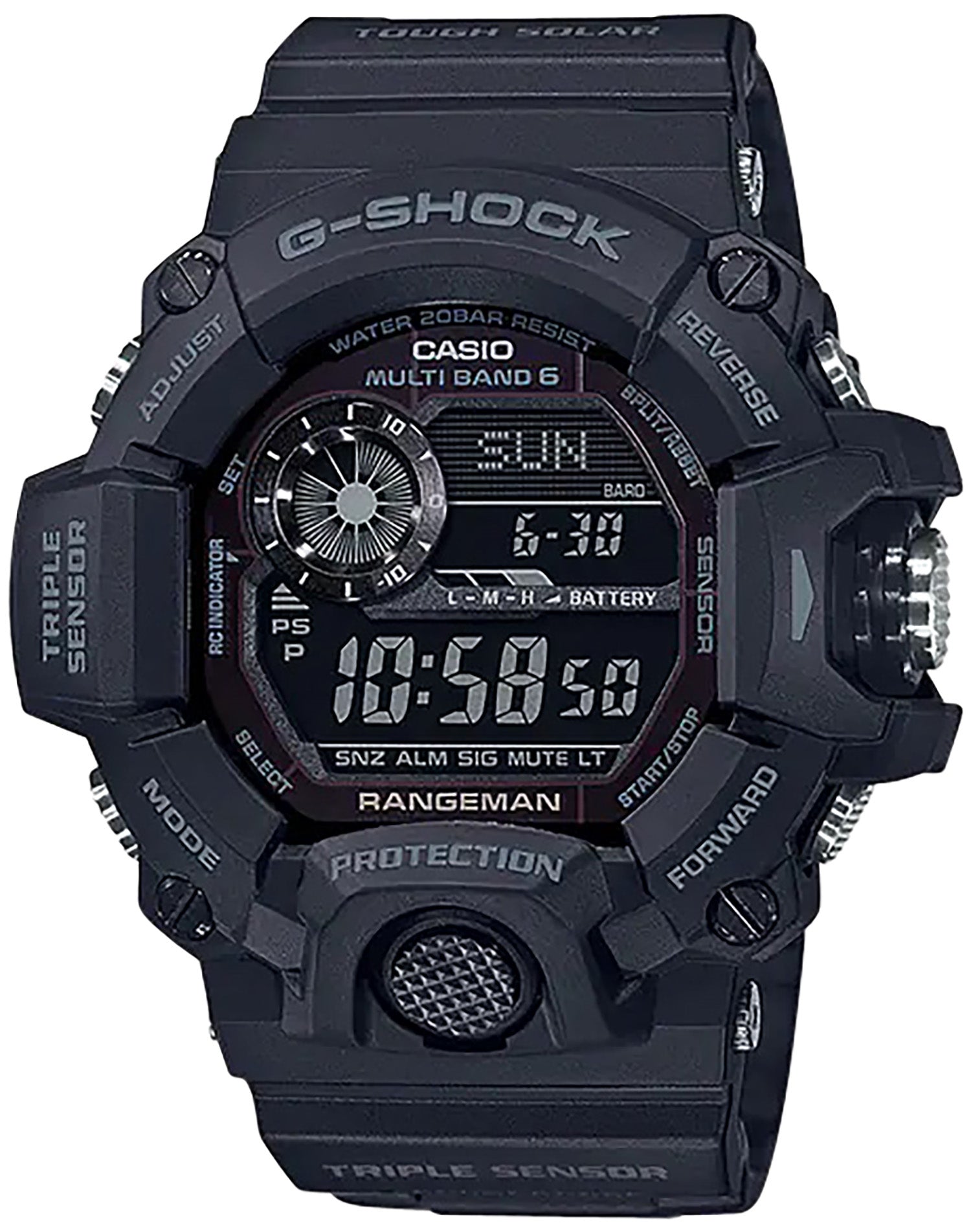 G-Shock Rangeman GW94001B Triple Sensor Compass Watch Blackout 145-215mm