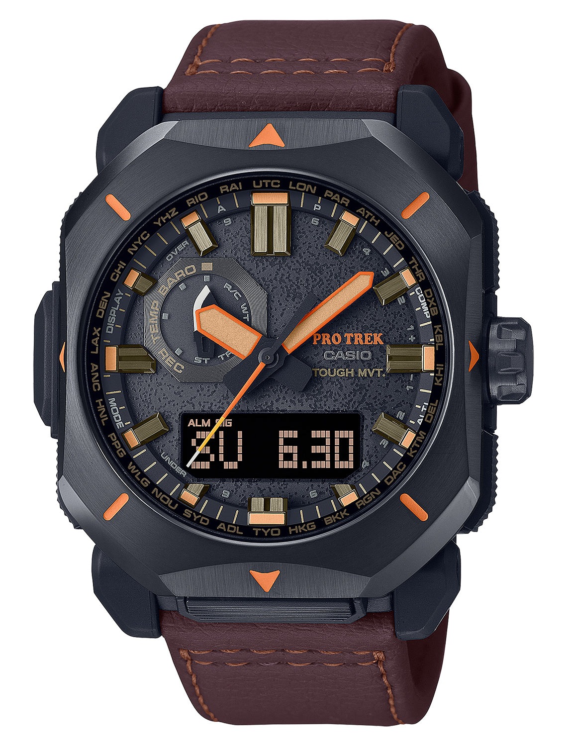 Casio Pro Trek PRW6900YL5 Solar Compass Watch Black/Brown 145-215mm