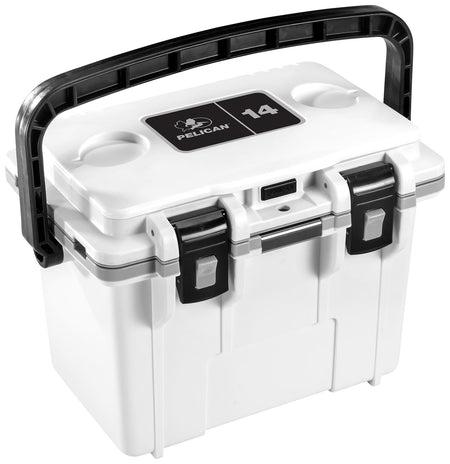 Pelican 14QT Elite Cooler White/Gray Personal Ice Chest