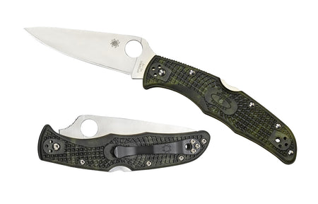 Spyderco C10ZFPGR Endura 4 Lightweight 3.80" Folding Knife Plain Satin VG-10 Blade Zome Green FRN Handle