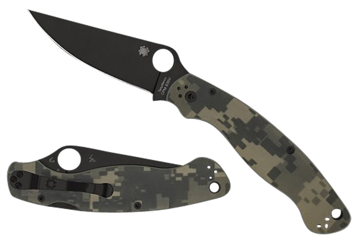 Spyderco C36GPCMOBK2 Military 2 4" Folding Knife Plain Black DLC CPM S30V Blade Digital Camo G10 Handle