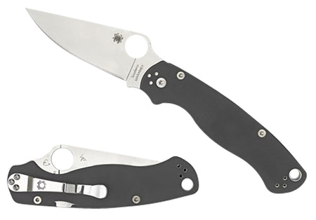 Spyderco C81GPDGY2 Para Military 2 3.47" Folding Knife Plain Satin Maxamet Steel Blade Dark Gray G10 Handle Pocket Clip