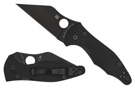 Spyderco C85GPBBK2 Yojimbo 2 3.20" Folding Knife Wharncliffe Plain Black DLC CPM S30V Blade Black G10 Handle Pocket Clip