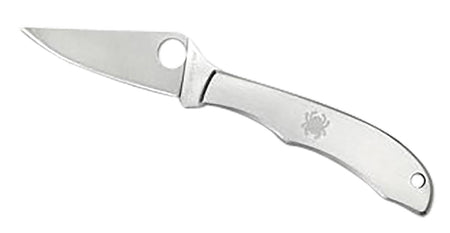 Spyderco Honeybee 1.63" Folding Knife Plain Satin 3Cr13MoV Blade Stainless Steel Handle C137P