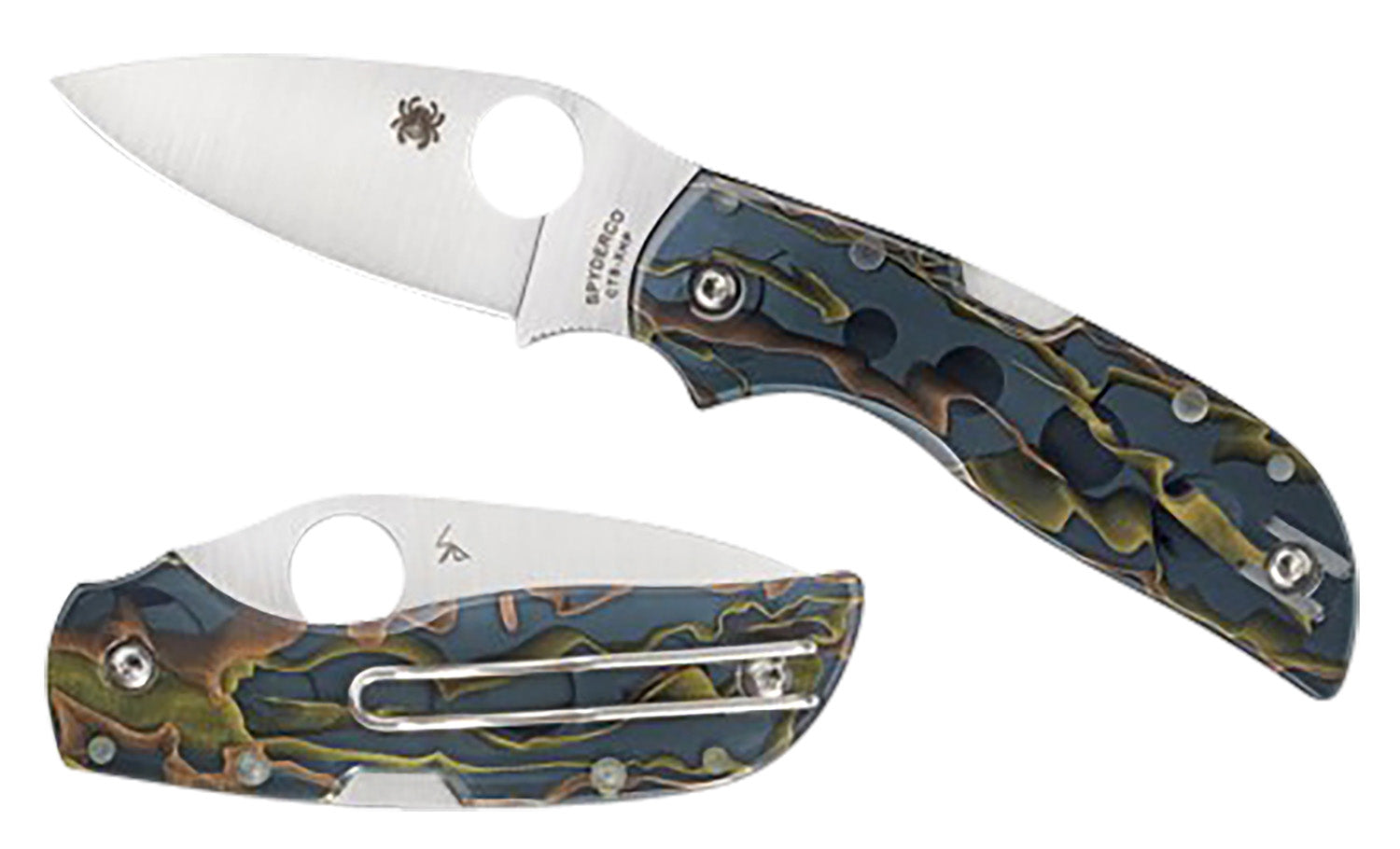 Spyderco Chaparral Raffir Noble 2.80" Folding Plain Satin CTS XHP Blade Smoke Acrylic Brass Copper Handle C152RNP