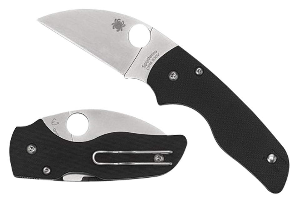 Spyderco Lil' Native Wharncliffe 2.44" Folding Plain CPM S30V Blade Black Textured G10 Handle C230GPWC