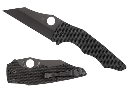 Spyderco YoJumbo 3.98" Folding Wharncliffe Plain Black DLC CPM S30V Blade Black Textured G10 Handle C253GPBBK