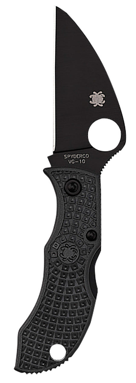 Spyderco Manbug Wharncliffe Folding Knife 1.91" Black TiCN VG-10 Blade Black FRN Handle MBKWPBK