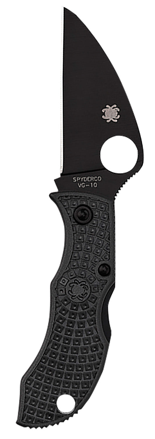 Spyderco Manbug Wharncliffe Folding Knife 1.91" Black TiCN VG-10 Blade Black FRN Handle MBKWPBK