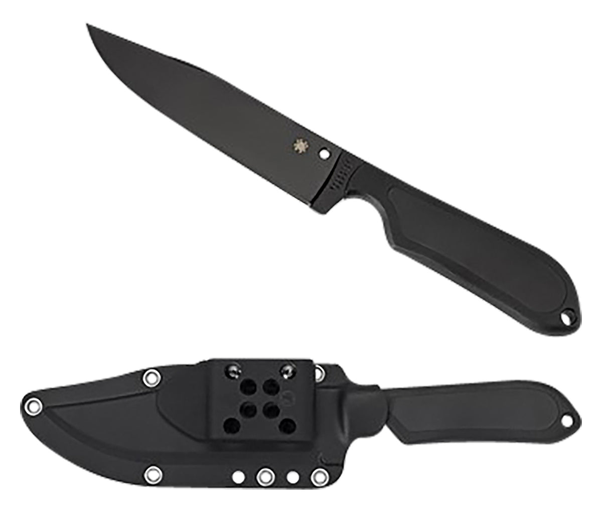 Spyderco Street Bowie Fixed Knife 5.05" Black DLC VG-10 Blade Black FRN Handle w/ Sheath FB04PBB