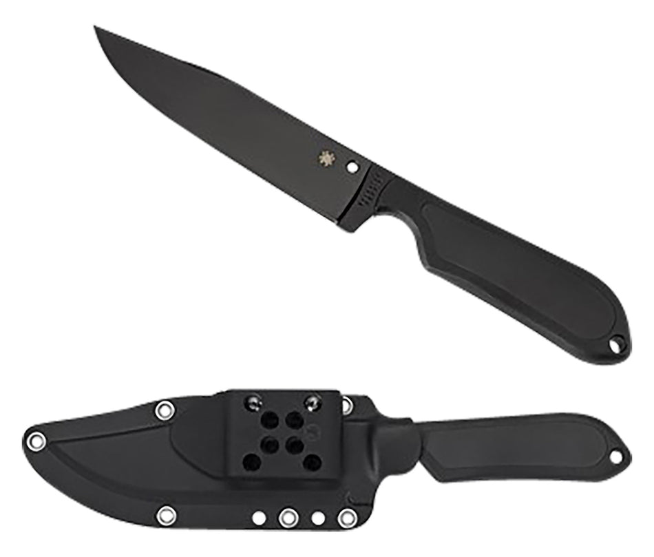 Spyderco Street Bowie Fixed Knife 5.05" Black DLC VG-10 Blade Black FRN Handle w/ Sheath FB04PBB