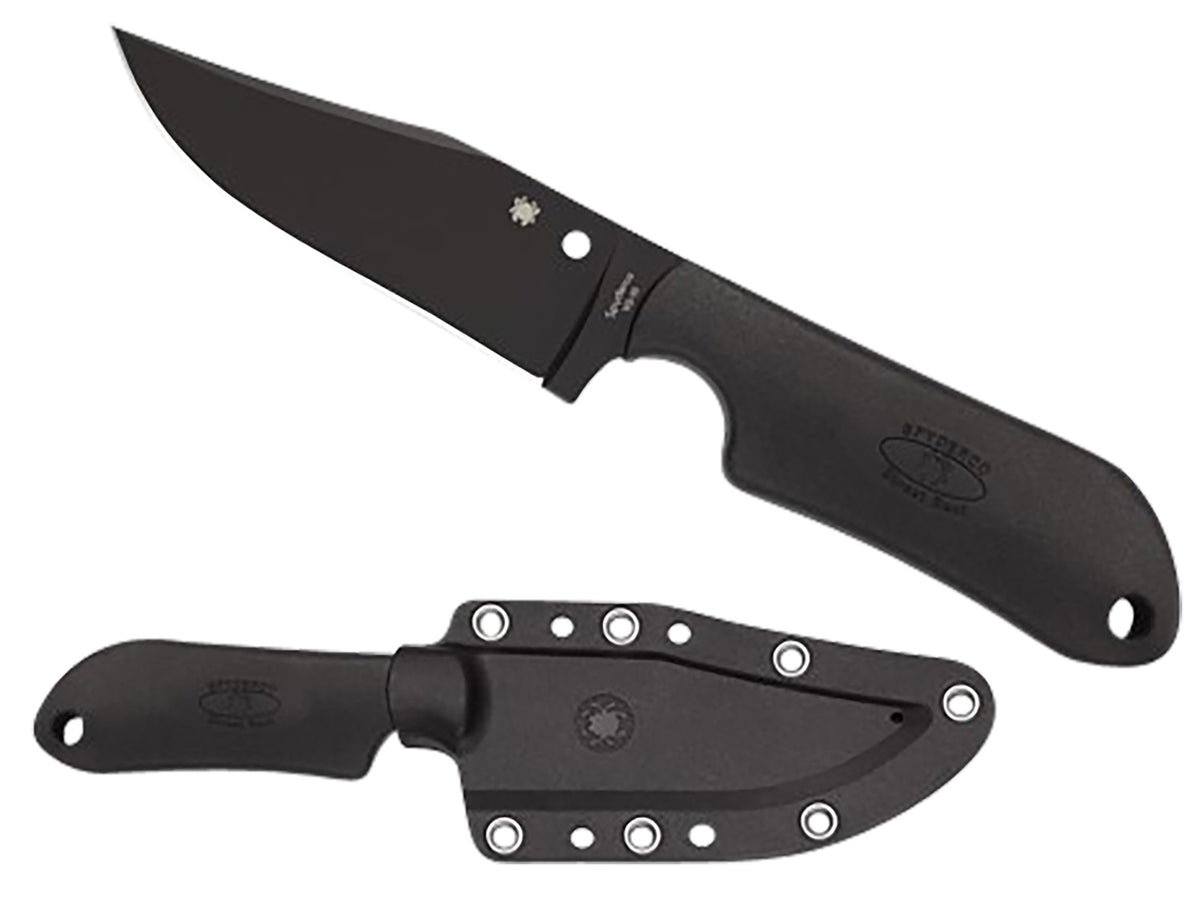 Spyderco Street Beat Fixed Bowie Knife 3.51" Black DLC VG-10 Blade Black FRN Handle FB15PBBK
