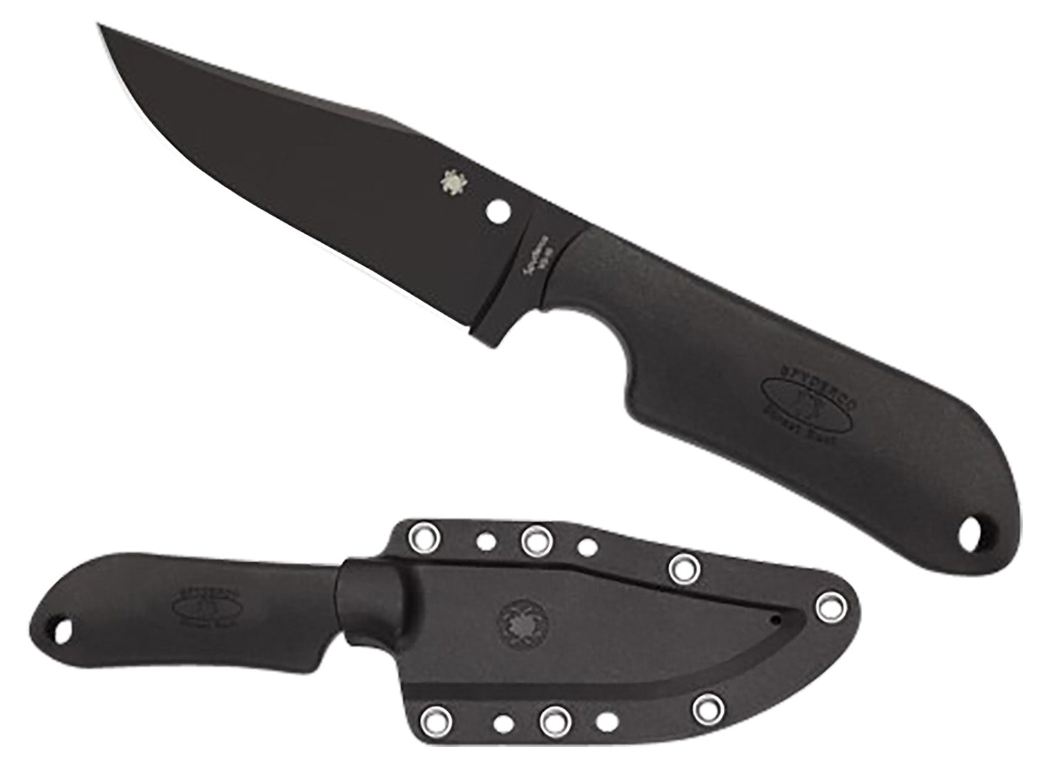 Spyderco Street Beat Fixed Bowie Knife 3.51" Black DLC VG-10 Blade Black FRN Handle FB15PBBK