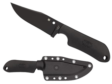 Spyderco Street Beat Fixed Bowie Knife 3.51" Black DLC VG-10 Blade Black FRN Handle FB15PBBK