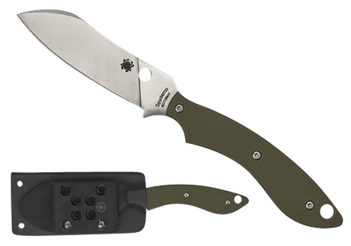 Spyderco Stok Drop Point Fixed Knife 2.95" Stonewashed 8Cr13MoV Blade Olive Drab G10 Handle FB50GPOD