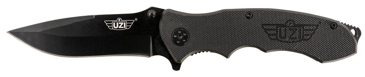 Uzi Accessories UZKFDR006 Responder VI Spring-Assist Folding Knife Black Stainless Steel Blade, G10 Handle with Pocket Clip