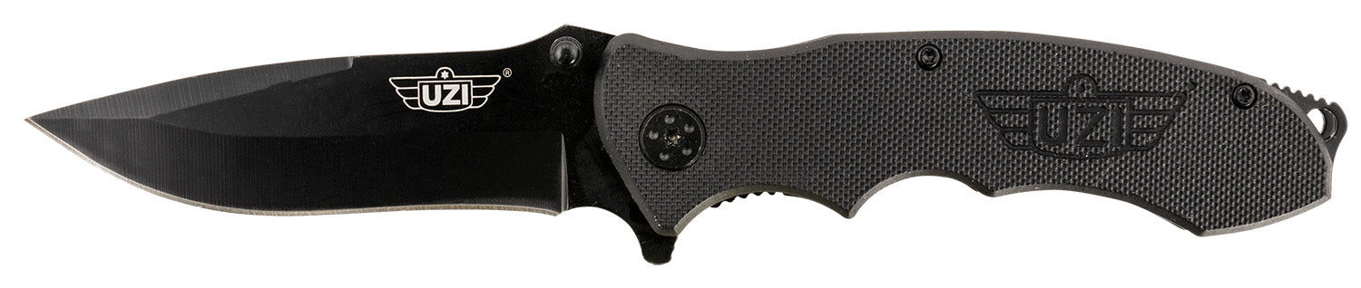 Uzi Accessories UZKFDR006 Responder VI Spring-Assist Folding Knife Black Stainless Steel Blade, G10 Handle with Pocket Clip