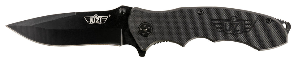 Uzi Accessories UZKFDR006 Responder VI Spring-Assist Folding Knife Black Stainless Steel Blade, G10 Handle with Pocket Clip