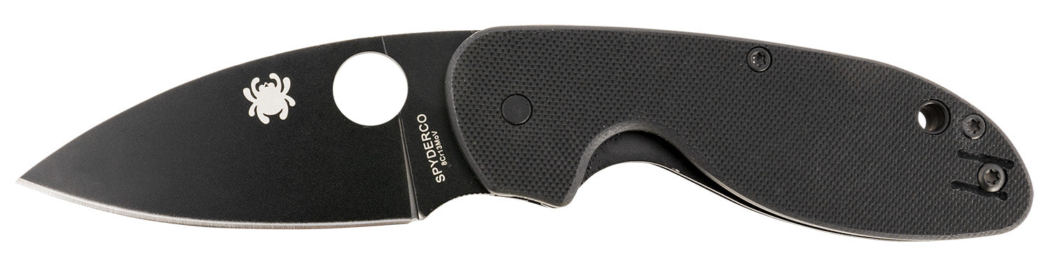 Spyderco Efficient Folding Knife 2.98" Black DLC 8Cr13MoV SS Blade Black G10 Handle C216GPBBK