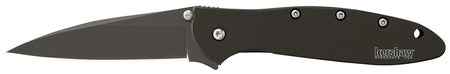 Kershaw 1660CKT Leek 3" Folding Modified Drop Point Plain Black DLC 14C28N Steel Blade, Black DLC 410 SS Handle with Pocket Clip