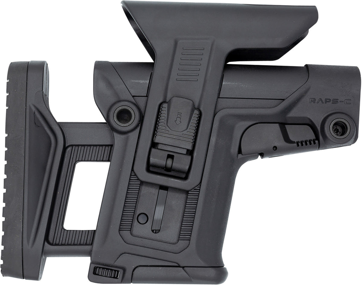 FAB Defense FXRAPSCB RAPS Collapsible Precision Stock Black - Integrated Cheek-Rest, Adjustable LOP & 1Latch for Mil-Spec/Commercial Tubes