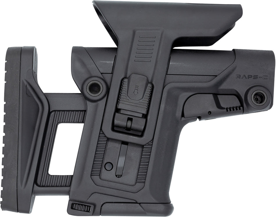 FAB Defense FXRAPSCB RAPS Collapsible Precision Stock Black - Integrated Cheek-Rest, Adjustable LOP & 1Latch for Mil-Spec/Commercial Tubes