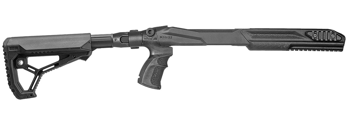 FAB Defense FXM4R1022B M4 Conversion Kit Chassis Black for Ruger 10/22 - Folding GL-CORE Stock, Finger Groove Grip & Picatinny Rails