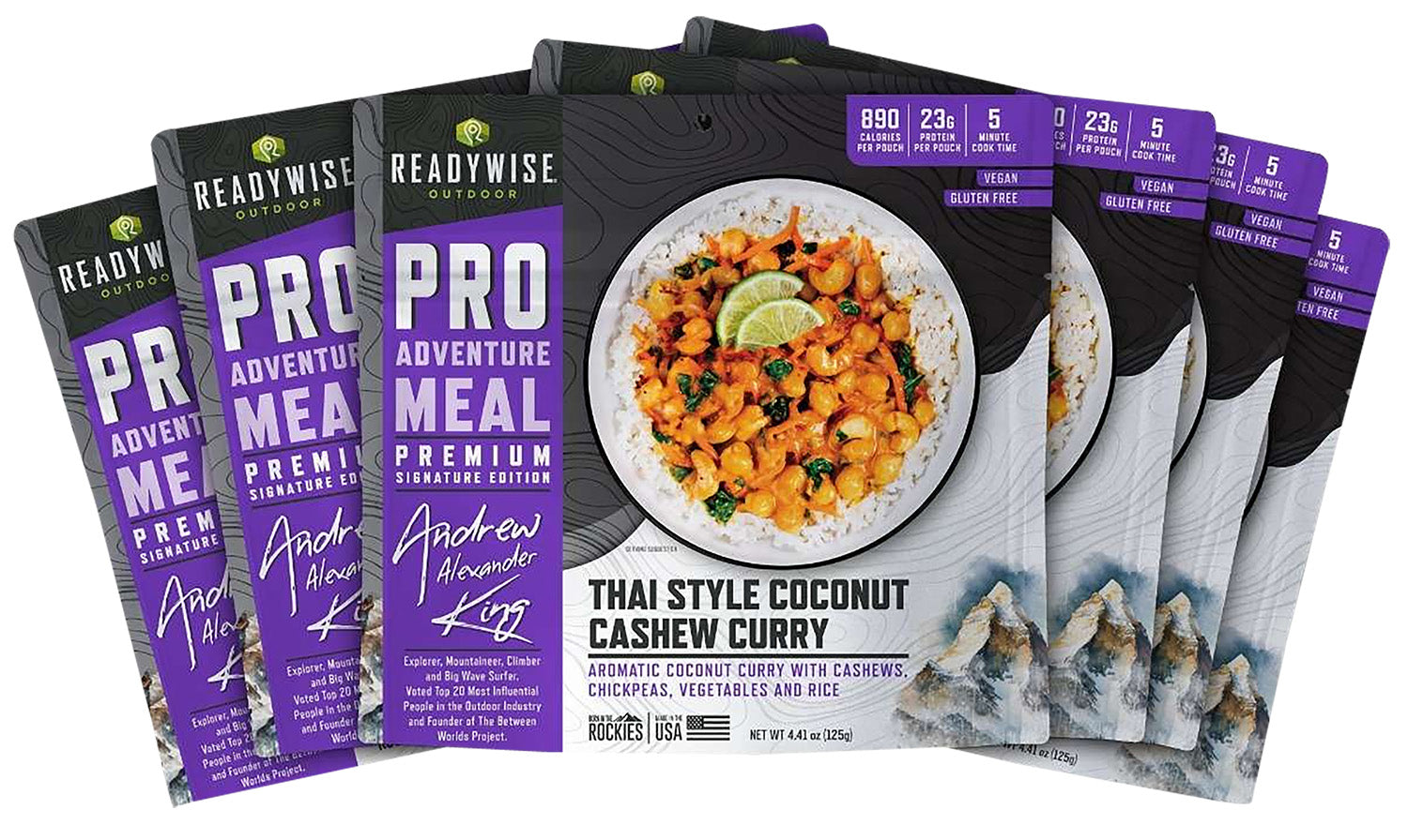 Wise Foods RW05193 Outdoor Food Kit Thai Coconut Cashew Curry 2-Serving Pouch 6 Per Case