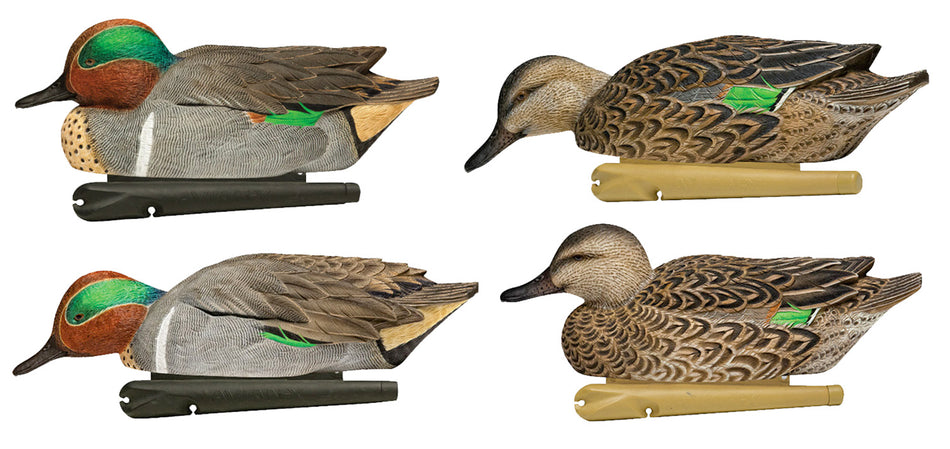 Avian X AVXAVX8081 Topflight Green-Winged Teal Floating Duck Decoys Multi-Color 6 Pack