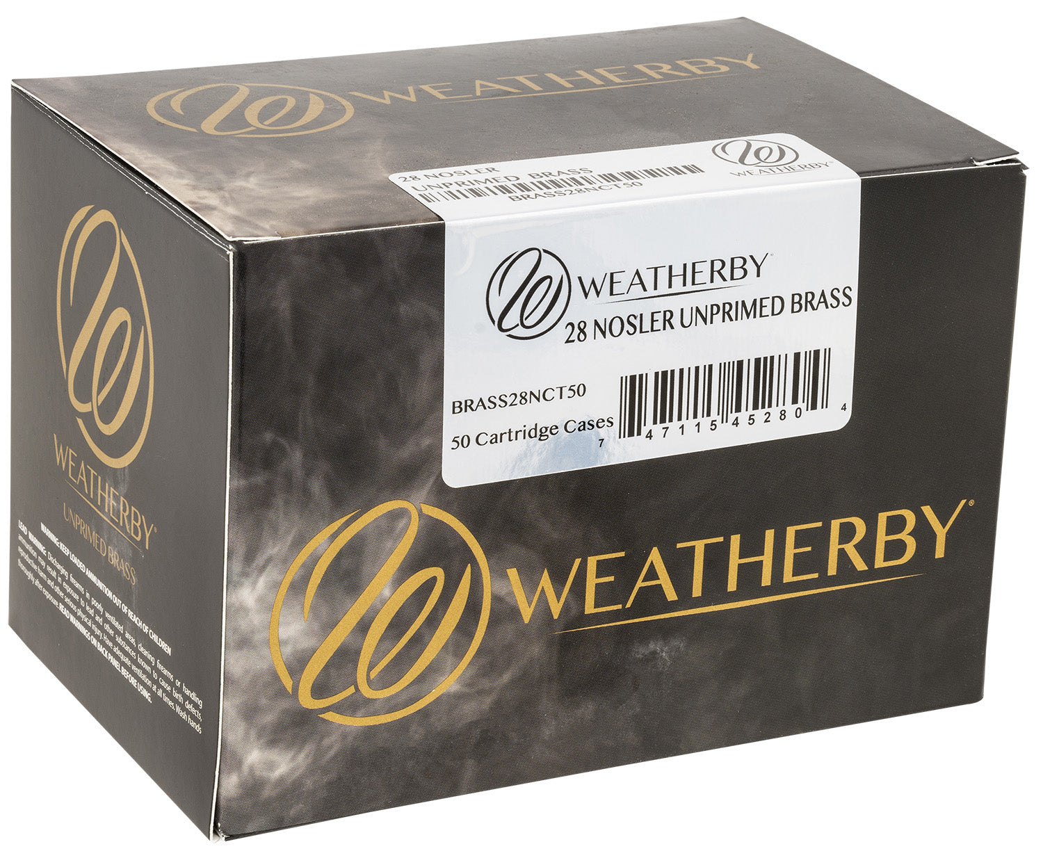 Weatherby Unprimed 28 Nosler Match-Grade Rifle Brass 50-Count
