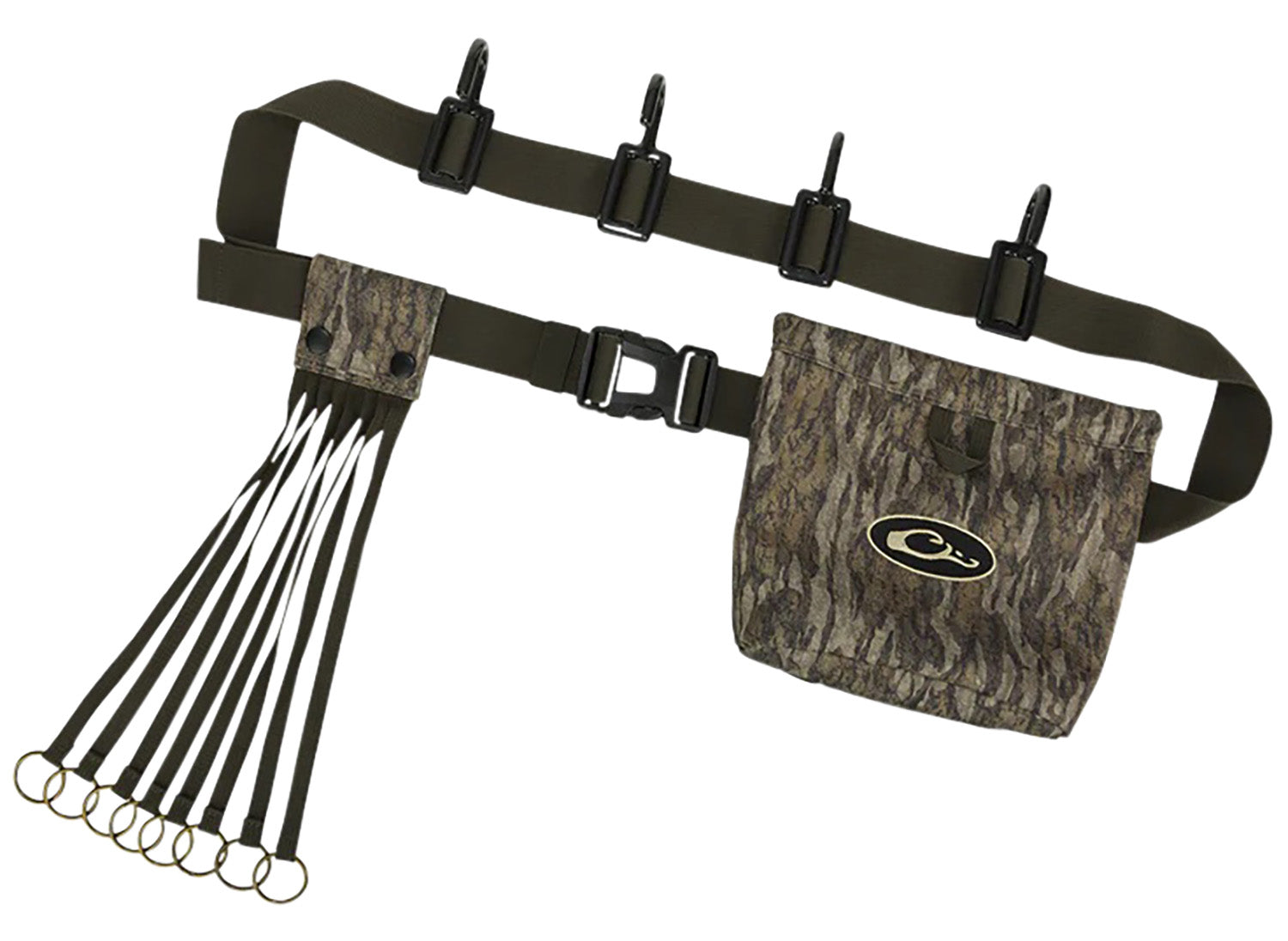 Drake Waterfowl DA2200006 Ultimate Timber Strap Mossy Oak Bottomland 72" Adj. with 4 Hooks & 8 Slip Ring Game Straps Shell Pouch