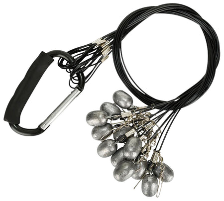 Drake Waterfowl DA9000036004 Texas Rig Decoy Anchor Package 36in Black Coated Steel Wire 4oz Lead Weight 12 Pack