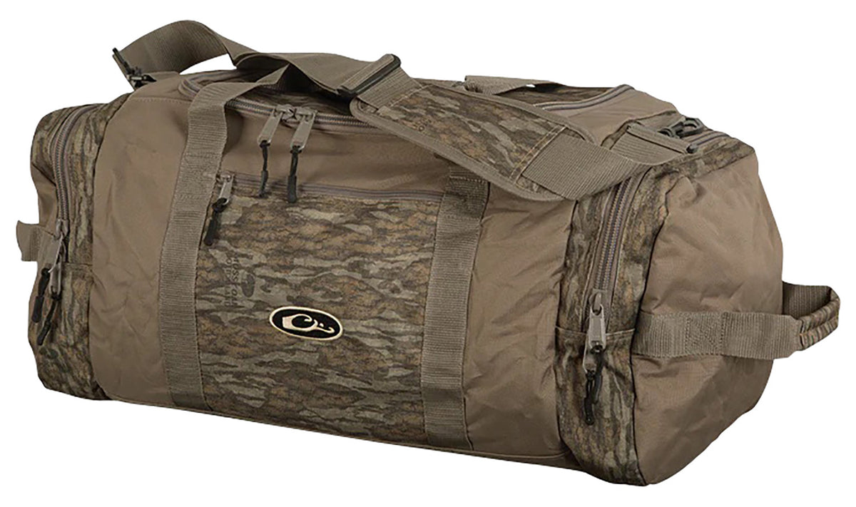Drake Waterfowl DB36510062 Medium Duffle Bag Mossy Oak Bottomland 600D Polyester with 3 Exterior Pockets