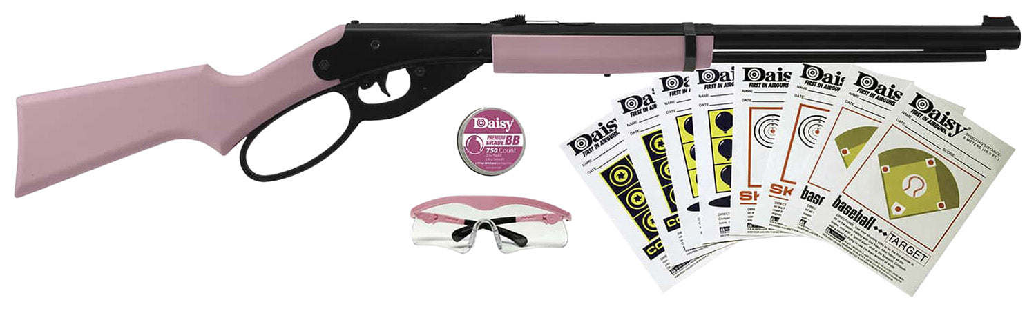 Daisy Pink Lever Action Carbine Fun Kit .177 BB 350 fps Pink Synthetic Stock