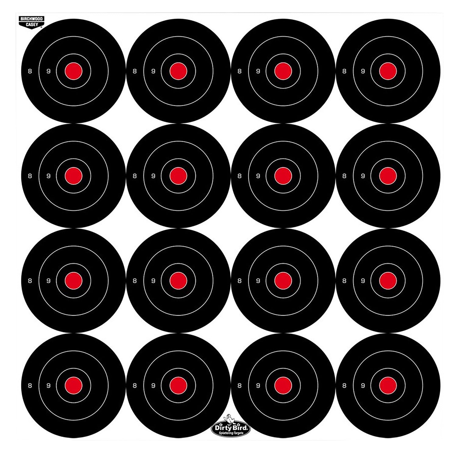 Birchwood Casey Dirty Bird 3" Bullseye Tagboard Target Black/White Hanging 12 Pack