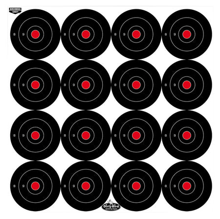 Birchwood Casey Dirty Bird 3" Bullseye Tagboard Target Black/White Hanging 12 Pack