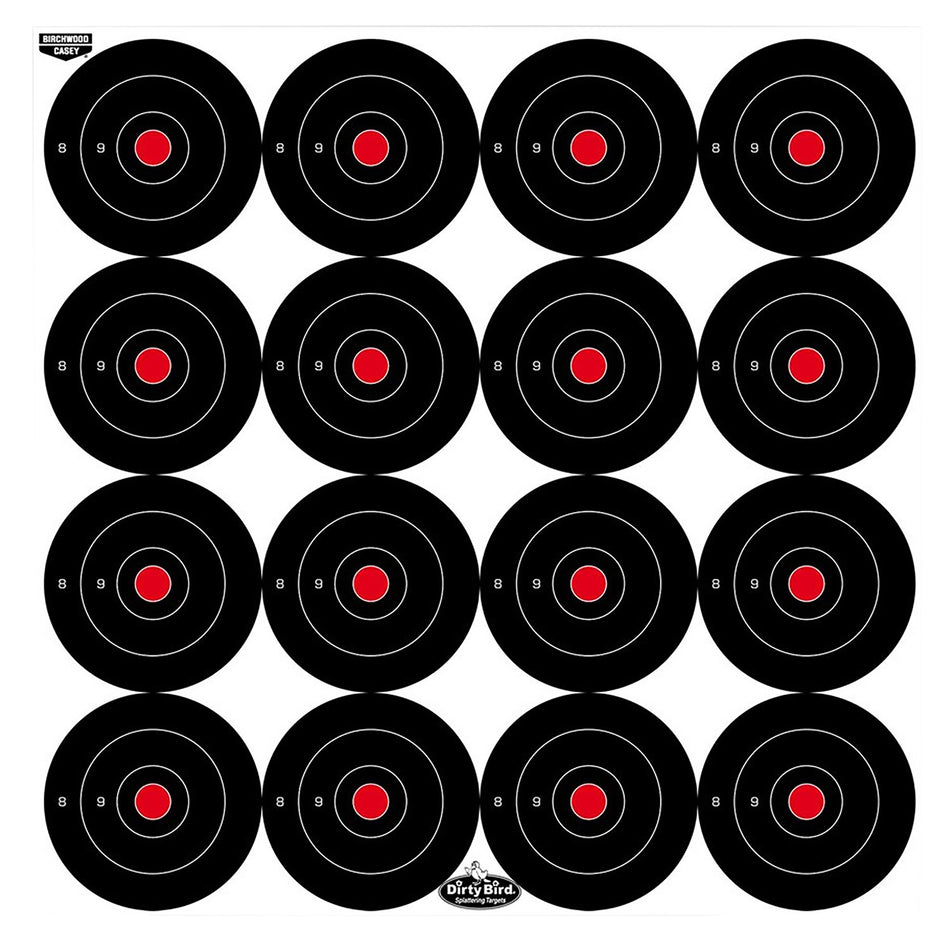 Birchwood Casey Dirty Bird 3" Bullseye Tagboard Target Black/White Hanging 12 Pack
