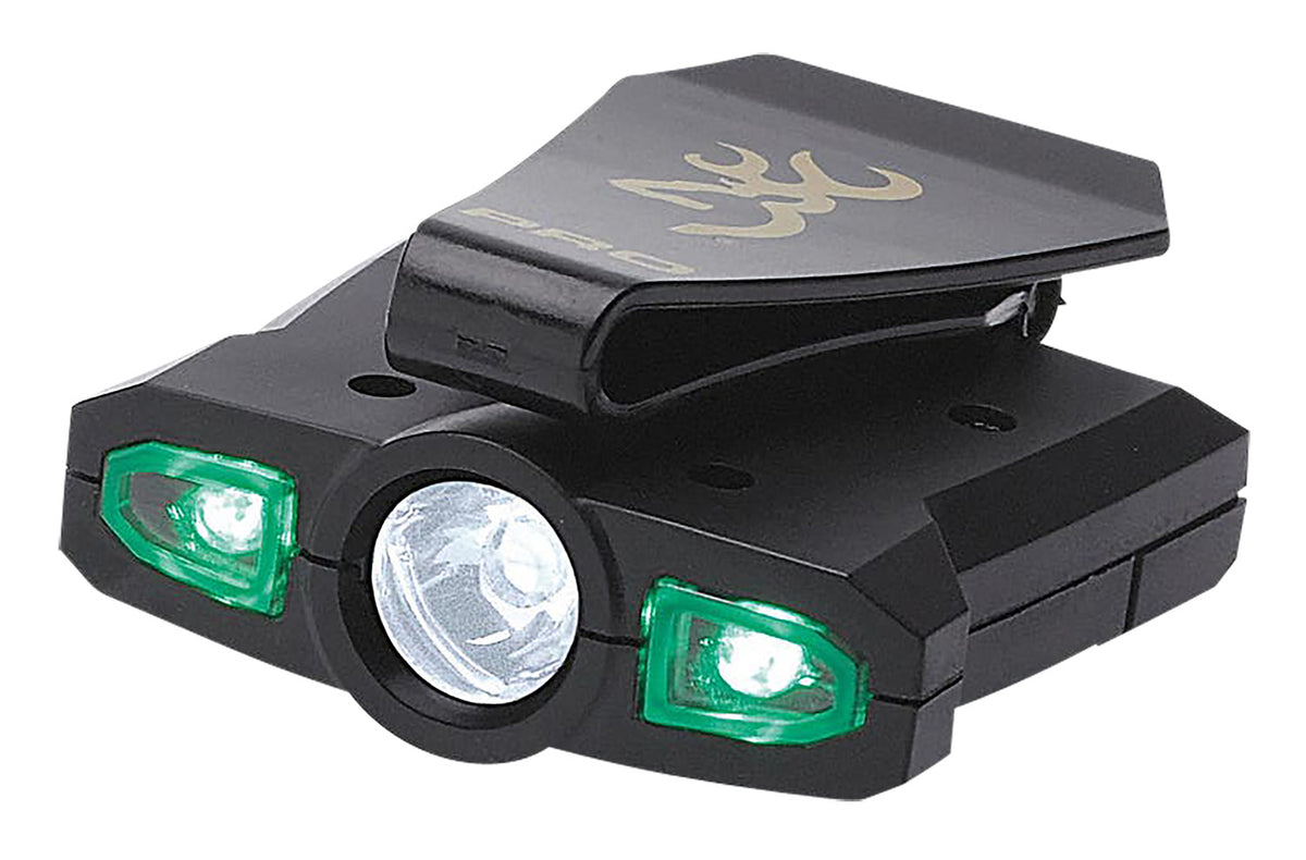 Browning 3715099 Night Seeker Pro Cap Light Black 12/76 Lumens Nichia LED White/Green