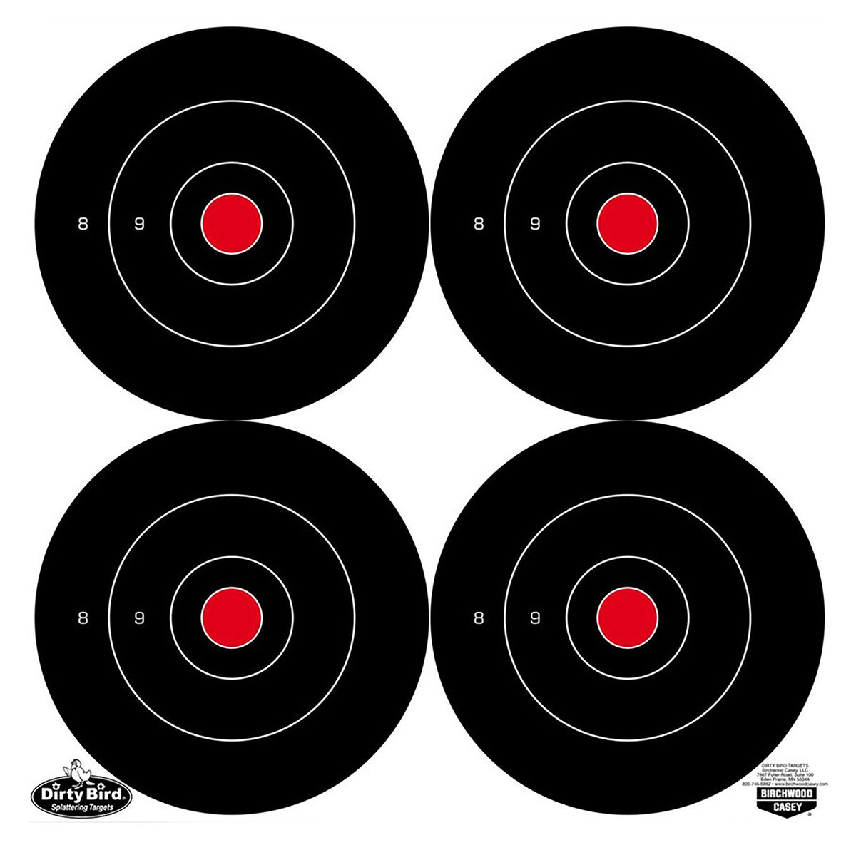 Birchwood Casey Dirty Bird 5.50" Bullseye Tagboard Target Black/White 12 Pack Hanging