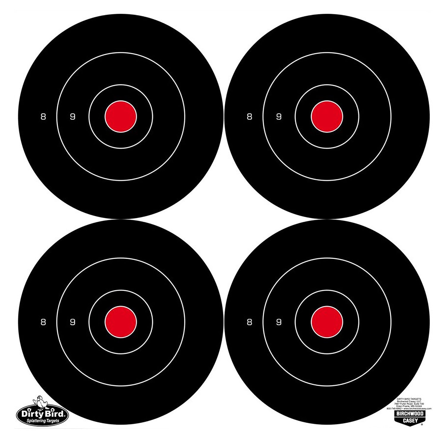 Birchwood Casey Dirty Bird 5.50" Bullseye Tagboard Target Black/White 12 Pack Hanging